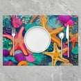 thumbnail image 2 of Starfish Beach Table Mats Placemat 12"x18" Coastal Beach Ocean Placemats Set of 4 Ocean Marine Placemats for Dining Table Indoor Outdoor Kitchen Nautical Decor Table Place Mats, 2 of 4