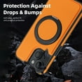 thumbnail image 5 of 3-in-1 [Magnetic+KickStand+Ring Holder] for iPhone 13 PU Leather Case, Compatible with MagSafe, Invisible 360° Rotatable Ring Stand Shockproof Protective Magnetic Cover,Orange, 5 of 6