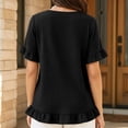 thumbnail image 4 of Bixock Plus Size Maternity Tops Short Sleeve Crew Neck Loose Pregnant Top Casual Maternity Shirt Summer Maternity Clothes, 4 of 5