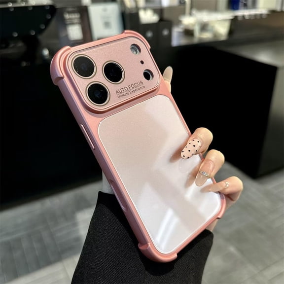 Case for iPhone 15,Thicken Airbag Anti-Drop Glitter Sparkly Luxury Large Window Shockproof Protective with Lens Protective Film Phone Case for iPhone 15,6.1 inch 2023 (Pink)