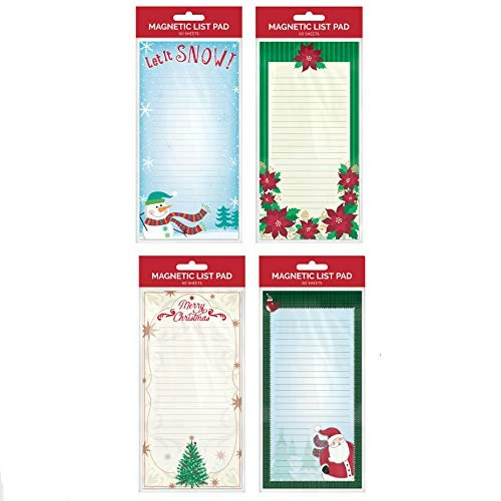 BTHERE Bundle of 4 Holiday List Pads, Christmas Grocery