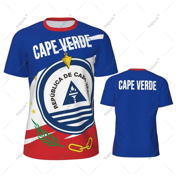 Cape Verde Flag Men Sports T-shirt Women Tees jersey for Soccer Football Running Bike Tennis Fitness Fans