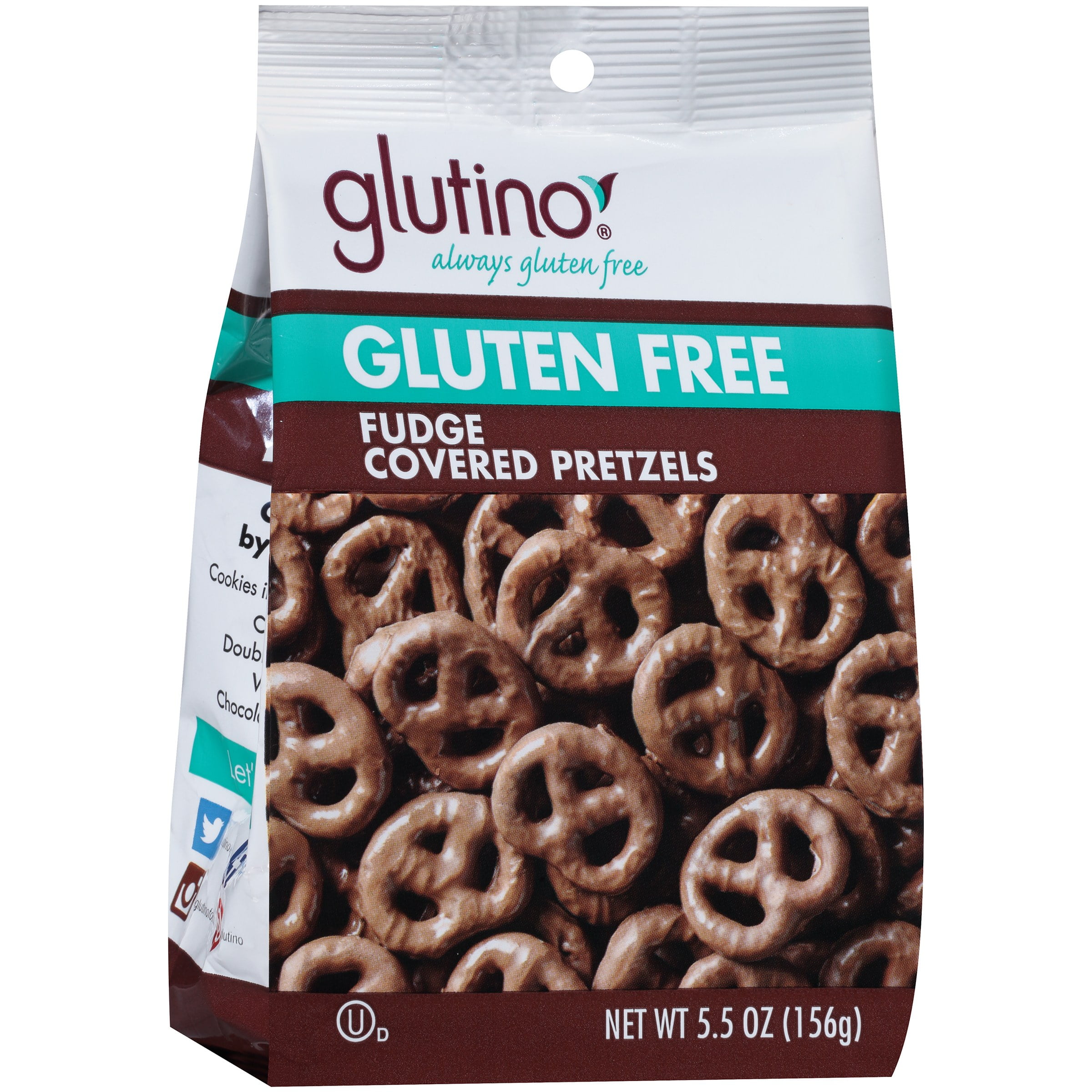 Glutino Gluten Free Fudge Covered Pretzels 5.5 oz Bag. by Boulder Brands USA, Inc.