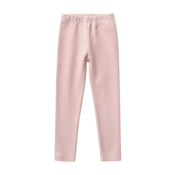 CYRBOKO Girls Active Leggings, Elastic Waist Stretch Cotton Soft Long Bottoms Pink Size 10-12 T