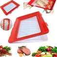 thumbnail image 4 of Smart Food Saver, Reusable Food Storage Transparent Design Preservation Tray, Easy to Clean Stackable Food Tray Keeps Food Fresh, Environmentally Friendly Design (Red + White), 4 of 7