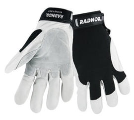 Radnor Medium Black & Safety Orange Premium Full Finger Mechanics Gloves 