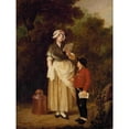 thumbnail image 2 of Pehr Hilleström 12x14 Black Ornate Wood Framed Double Matted Museum Art Print Titled: Maid Buying a Love-Ditty (1796), 2 of 5