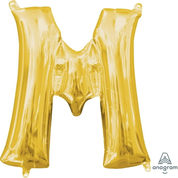 Anagram International Party-Eh! Gold Letter M Balloon, All Ages