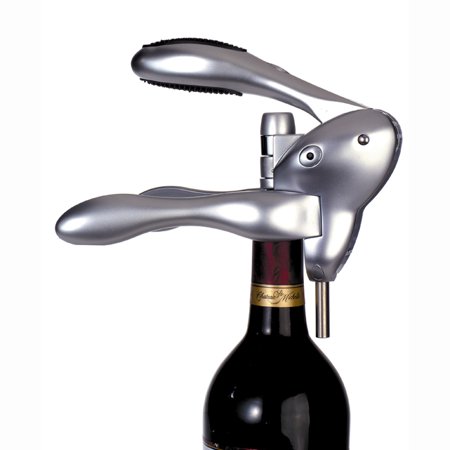 Rabbit Original Lever Corkscrew with Foil Cutter and Extra Spiral, Silver