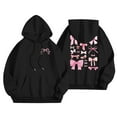 thumbnail image 2 of Puliio Hoodies For Women Sweet Bowknot Graphic Casual Drawstring Pocket Hoody Sweatshirts Women Vintage Trendy Sweatshirts Long Sleeve Loose Capped Tops, 2 of 6
