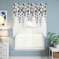 thumbnail image 6 of Swag Valance Curtains for Windows, Gray Eucalyptus Leaves Light Filtering Kitchen Curtains with Rod Pocket, Watercolor Floral Leaf Plants Window Treatment Valances for Living Room, 36x45 - 2 PCS, 6 of 9