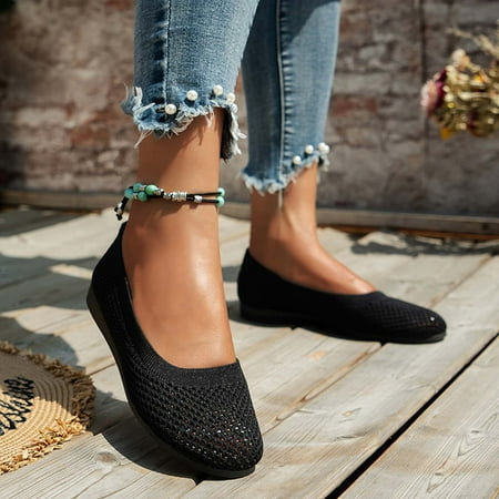 Xysaqa Shoes for Women  Ballets Shoes for Girls Womens Solid Color Round-Toe Flats Shoes Comfortable and Breathable Lightweight Soft Casual Shoe Mary Janes Flats Savings!