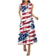 thumbnail image 2 of Vetsdori Womens Sleeveless Midi Dresses Graphic A-Line Slip Dress Holiday Summer,Tank V-Neck Pleated Lightweight Dress for Ladies, 2 of 7
