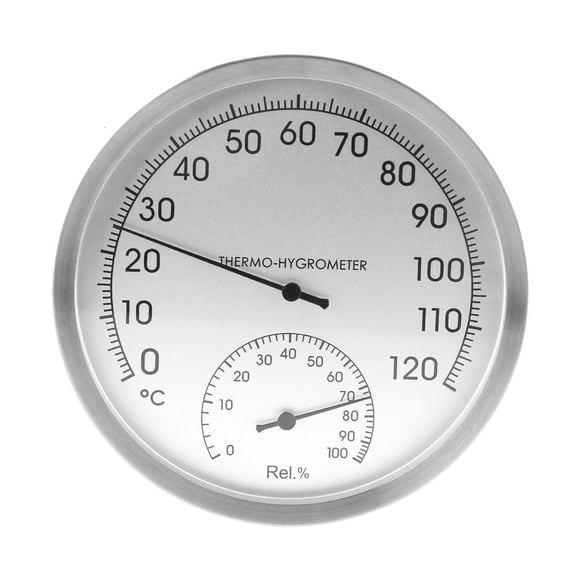 MOMOJIA Indoor Outdoor Thermometer Large Numbers Wall Thermometer HygrometerW1re1essHanging Hygrometer Room Decoration Round