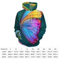 thumbnail image 2 of Vibrant Rainbow Butterfly Print Men's Women Vintage 3D Hooded Sweatshirt - All-Season Loose Fit Streetwear, 2 of 6