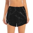 thumbnail image 2 of KLL Black Marble Texture Abstract Pattern Shorts Women,Athletic Shorts High Waisted Running Shorts Pocket Sporty Short Gym Elastic Workout Shorts-Medium, 2 of 7