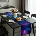 thumbnail image 2 of Starry Sky Table Runner 72 Inches Long, Modern Rustic Blue Purple Ombre Star Night Kitchen Coffee Dining Table Decoration for Home Party Birthday Wedding Home Decor 13x72 Inches, 2 of 8