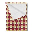 thumbnail image 2 of Fleur De Lis Soft Flannel Fleece Throw Blanket, Geometrical Rhombus Arrangement Western Culture Royal Lily Pattern, Cozy Plush for Indoor and Outdoor Use, 50" x 60", Ruby Yellow White, by Ambesonne, 2 of 5