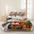 thumbnail image 3 of Quilts King Size Bedding Set, Christmas Lightweight Quilted Comforter, Xmas Snowflake Pine Tree Snowman Elk Penguin Winter Reversible Bedspread Coverlet with Pillow Covers for All Season, 96" x 106", 3 of 9