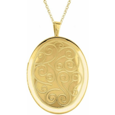 Yellow Gold-Plated Sterling Silver Oval-Shaped Locket