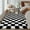 Black, variant on Ataucjin Fuzzy Living Room Rug.Ultra-Soft High Pile Accent Rug. Anti-Skid Plush Shaggy Floor Carpet. Modern Checkerboard Carpet for Dining Room. Playroom. Office