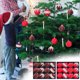 thumbnail image 1 of 12 Bolas Navideñas de Terciopelo Flocadas, Adornos Navideños de Plástico, Adornos Colgantes Decorativos para Árbol de Navidad, Decoración de 3,15 Pulgadas, 1 of 7
