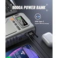 thumbnail image 5 of Pabulum 9000A Car Battery Jump Starter (for All Gas or up to 12L Diesel) Powerful Jumper Box with 150PSI Air Compressor and Smart Charger, 12V Vehicle Power Pack with Extended Cable and LED Light, 5 of 7