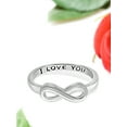 thumbnail image 4 of JewelersClub 0.925 Sterling Silver Infinity Friendship Ring for Women | Personalized I Love You Eternity Knot Symbol Band, 4 of 6