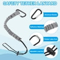 thumbnail image 3 of Retractable Tool Lanyard with Single Aluminum Buckle and Adjustable Loop End, Safety Fall Protection Tools Leash Gray 2ft, 3 of 6