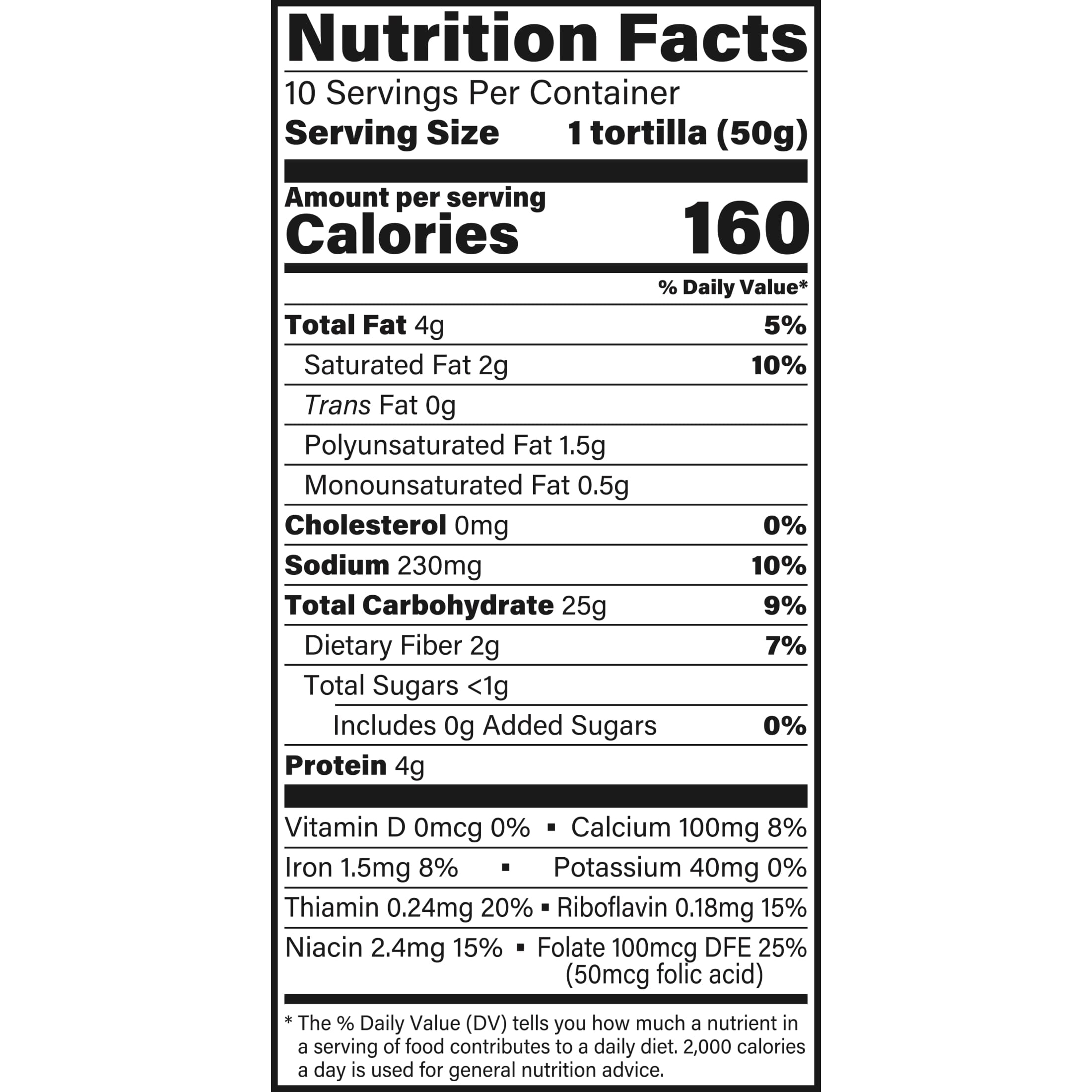 Tia Rosa Plain Flour Tortillas, 10 count, Tortillas, 17.5 oz Bag