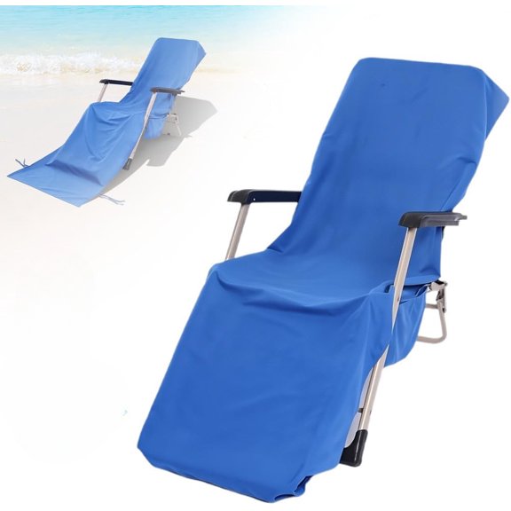 Sun Lounger Towel in Bag with Pockets Storage, 84.6"" x 29.5"" Beach Chair Cover with Side Pockets Lounge Pool Beach Towel for Pool Garden Sun Lounger Sunbathing
