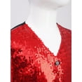 thumbnail image 4 of YUUMIN Kids Boys Shiny Dance Vest Sequin Disco Party Dress for Stage Performance Fancy Show Waistcoat Red 6, 4 of 7