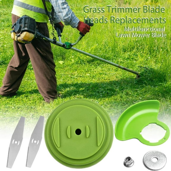 Cordless Grass Trimmer Replacement Parts, 1 Base 1 Guard 2 Blades 150Mm, Cordless Grass Trimmer, Adjustable Handle, for Small Yards, Easy Use, By Kingtowag