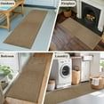 thumbnail image 6 of Vintage Brown Large Area Rugs for Bedroom Living Room, Soft Non Slip Carpet Bedside Rug, Farmhouse Retro Dark Solid Color Linen Texture Rectangular Floor Cover Kitchen Accent Rug 2'x6' for Office, 6 of 9