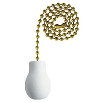 * Wooden Knob White Finish Pull Chain (6/72)
