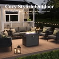 thumbnail image 3 of LayinSun 5 Piece Outdoor Furniture Set with Fire Pit Table, Modern Rope Woven Patio Conversation Sofa Set with Olefin Braid and Deep Seating, 3 of 9