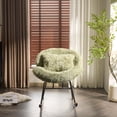 thumbnail image 5 of Zimtown Nursery Rocking Chair, Long Pile Fabric Upholstered Rocker Glider, Rocking Accent Chair with Wooden Frame for Living Room Bedroom, Green, 5 of 9