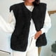 thumbnail image 4 of Blusa informal sin mangas y sin capucha para mujer, estilo abrigo y chaquetas, de imitación de lana, corta, cálida, de invierno, con abertura frontal., 4 of 7