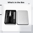 thumbnail image 5 of 3-Piece Black Nail Clipper Set, Includes Ultra-Sharp Scissors, Ingrown Nail Clippers, Cuticle Pusher and Anti-Slip Grip File, Long Handle, Stainless Steel, Professional Manicure Pedicure Tools, 5 of 8
