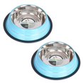thumbnail image 1 of Iconic Pet 51453 8 oz. Color Splash Stripe Non-Skid Pet Bowl - Blue, 1 of 1