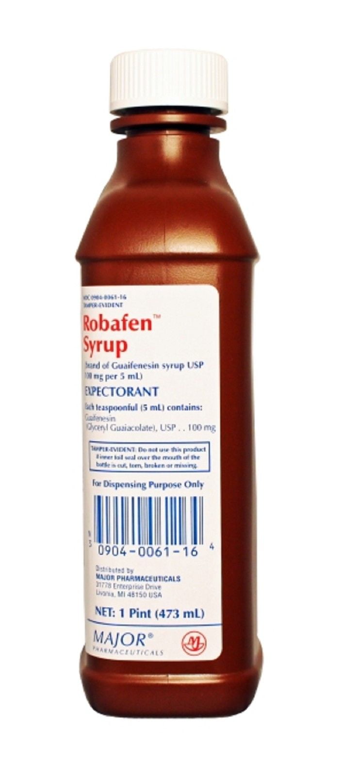 Major Robafen Syrup Guaifenesin Syrup, 100 mg, 473 ml