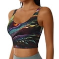 thumbnail image 2 of Balery Colorful Dragon Head Profile Sujetadores deportivos con espalda cruzada para mujer, acolchados, sin costuras, de alto impacto, ideales para yoga, gimnasio, entrenamiento y fitness.-Large, 2 of 8