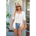 thumbnail image 5 of Women Cute 2 in 1 Blouse Summer Half Sleeve V Neck Eyelet Shirts White XXL, 5 of 7