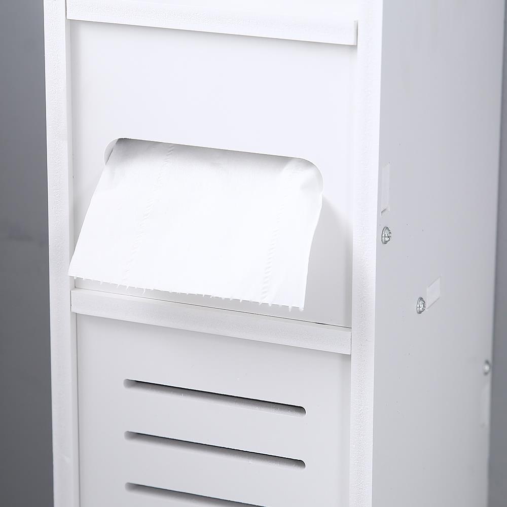Ktaxon Small Bathroom Floor Cabinet Corner Cabinet with Door and Storage Shelves,Thin Toilet Vanity Cabinet,Narrow Bath Sink Organizer,Towel Storage Shelf for Paper Holder,White - image 5 of 11