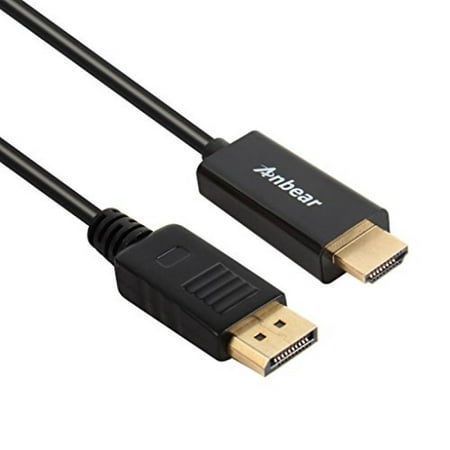 DisplayPort to HDMI,Anbear Gold Plated 6 Feet DP to HDMI Cable(MALE to MALE) for DisplayPort Enabled Desktops and Laptops to Connect to HDMI