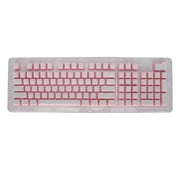 Keyboard Keycaps 110 Keys FOS Step Wear Resistant OEM Height Ergonomic Design Computer AccessoriesWhite Pink Characters