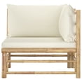 thumbnail image 3 of vidaXL 2 Piece Garden Lounge Set with Cream White Cushions Bamboo, 3 of 5