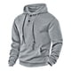 thumbnail image 5 of MHFRRA Sudadera con Capucha de Manga Larga para Hombre, Estilo Informal, Deportivo, Holgado, de Color Liso Gris, 5 of 8