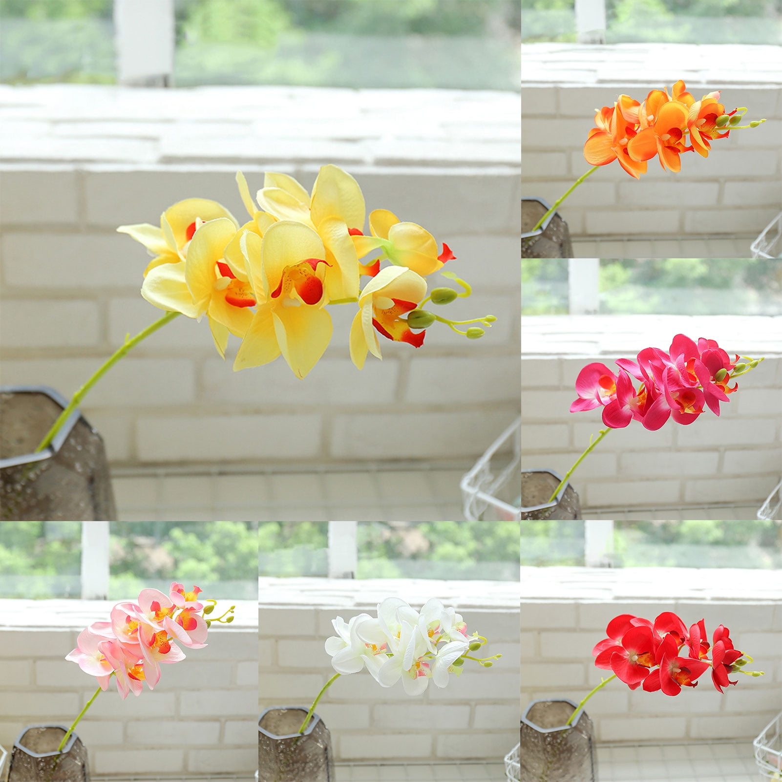 Artificial Green Butterfly Orchid Silk Leaf Fake Flower Home Wedding Party Decor 