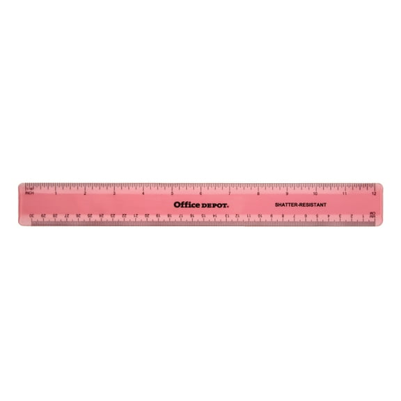 Office Depot Plastic Ruler, 12in., Assorted Colors (No Color Choice), NB-20110516